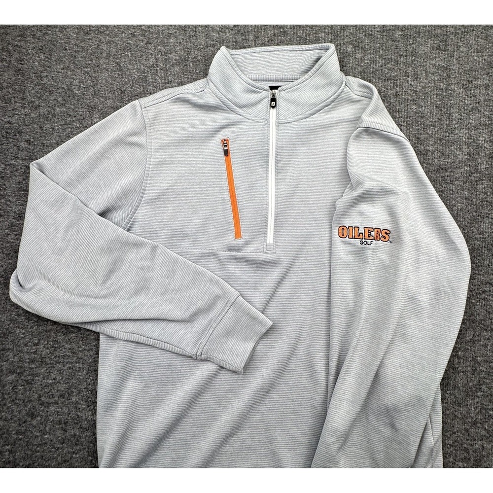 Footjoy Golf 1/4 Zip Performance Pullover Mens Sz‎ Small Findlay Oilers Gray